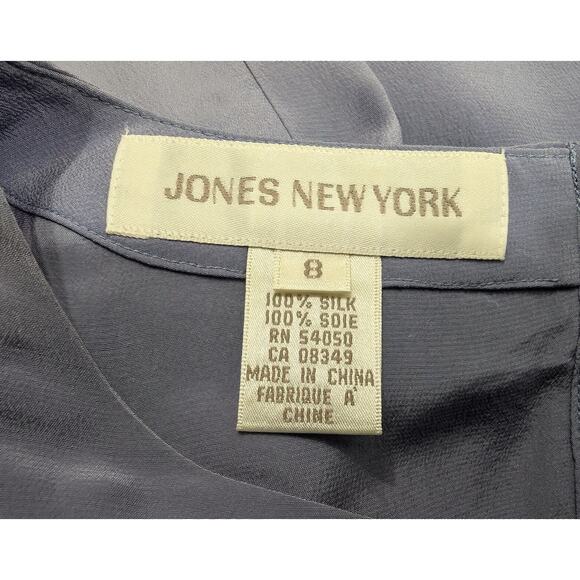 Vintage 90s Top Lavender Purple Silk Blouse Shirt Short Sleeve Misses Size 8 - Picture 5 of 6